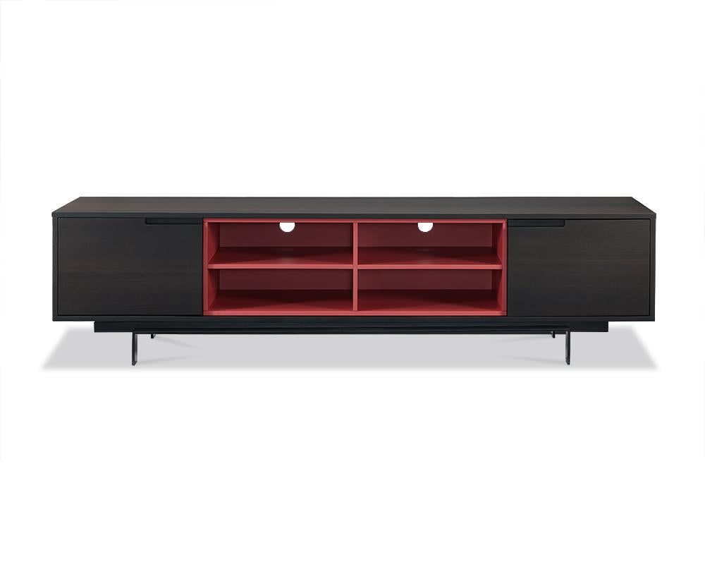 87 X 19 X 22 Smoke Oak Veneer TV Unit