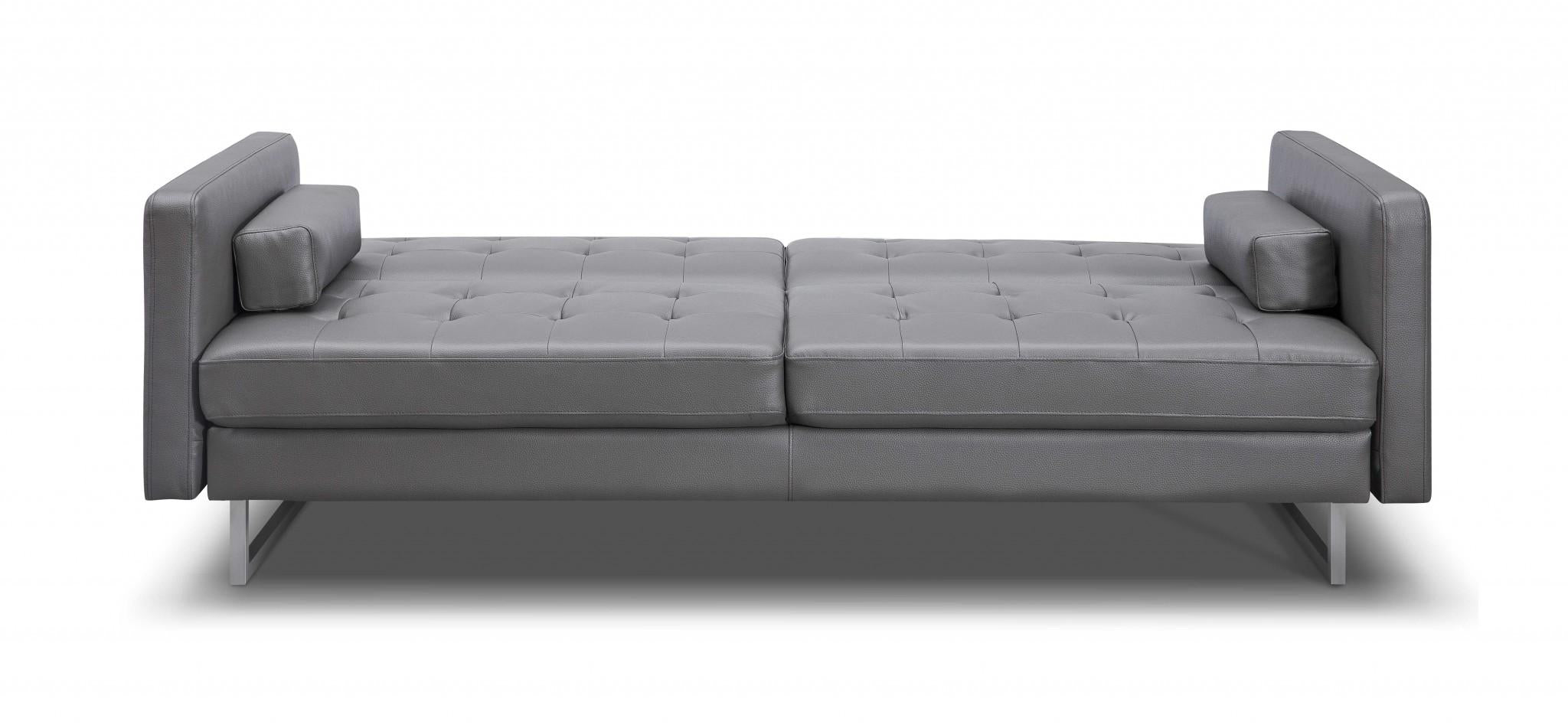 80 X 45 X 13 Gray Sofa Bed with Stainless Steel Legs