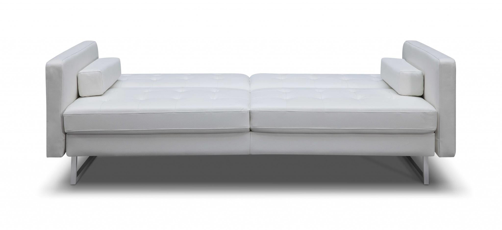 80 X 45 X 13 White Stainless Steel Sofa Bed