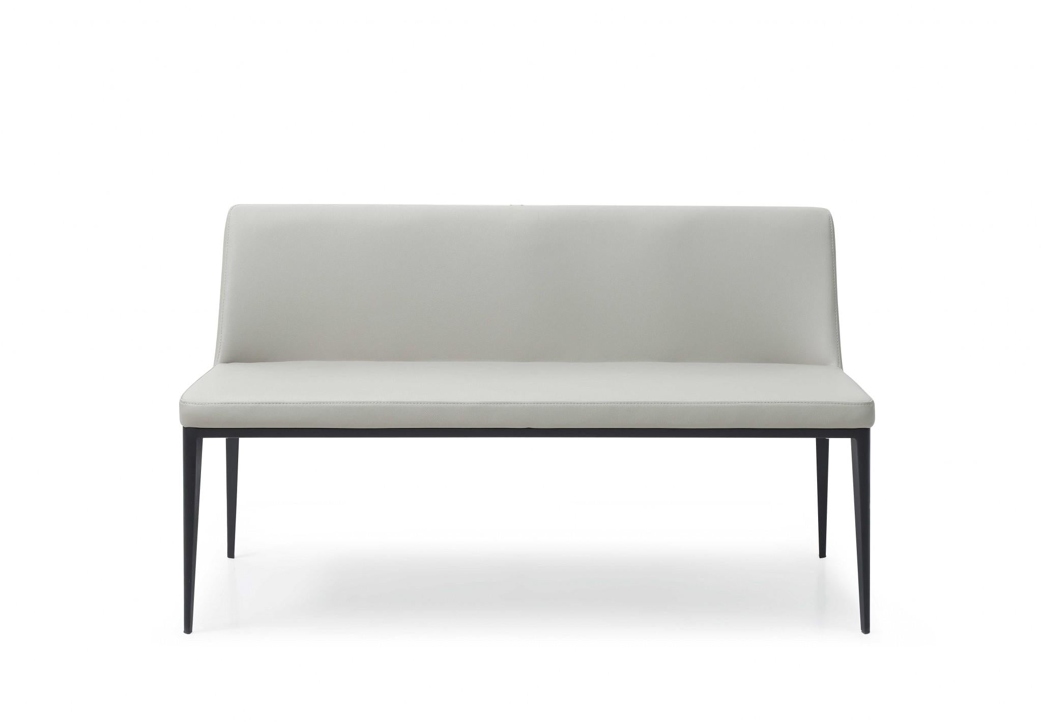 51 X 22 X 30 Light Grey Faux Leather Bench