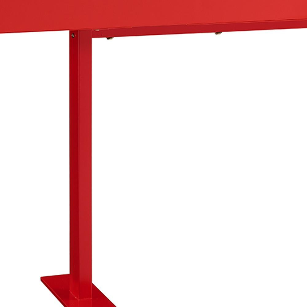 59 X 18 X 30 Red Lacquer Console