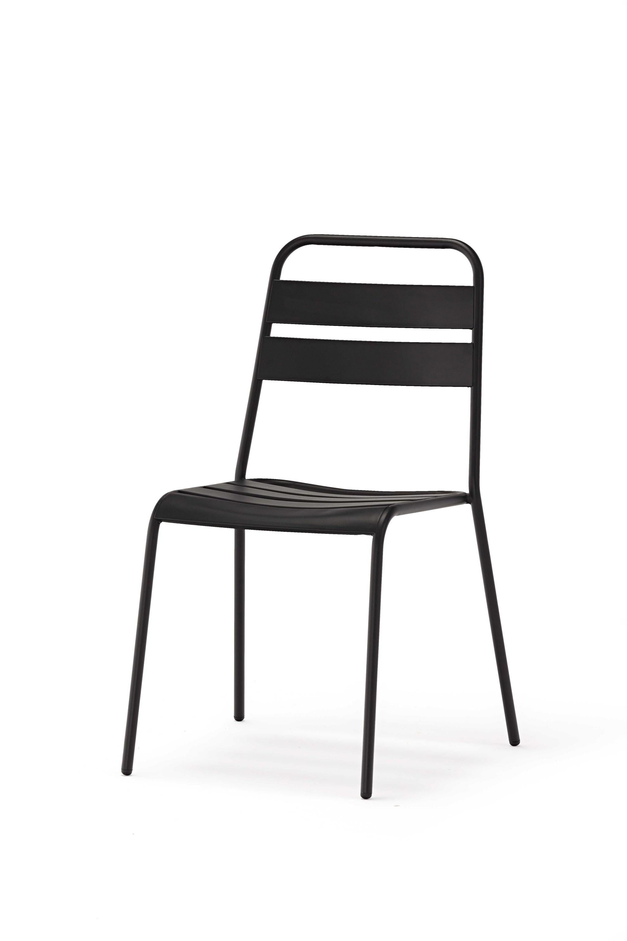 Set of 4 Gray Stacking Aluminum Armless Chairs