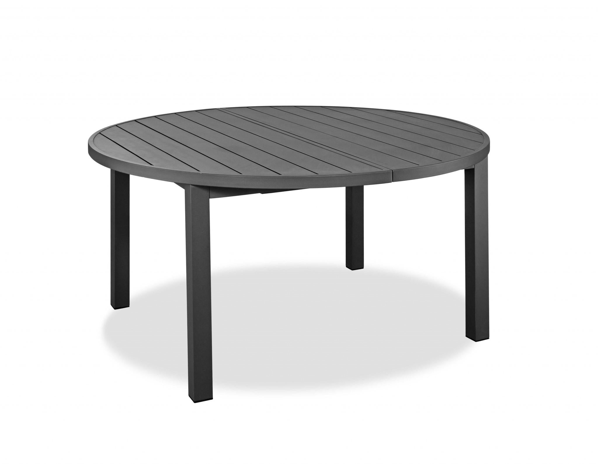 57-75 X 57 X 30 Gray Aluminum Dining Table