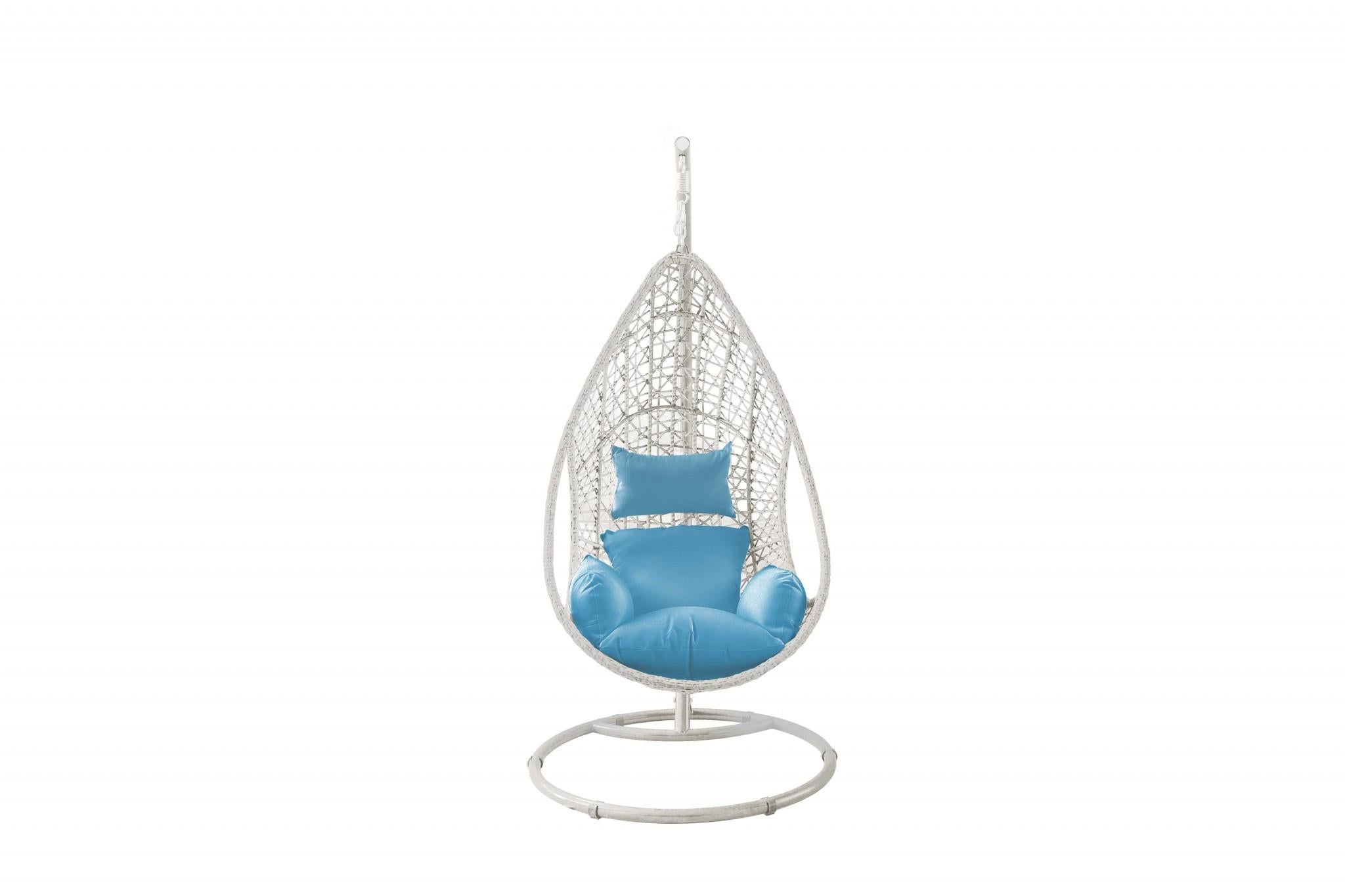 40 X 40 X 81 White Wash Hanging Egg Chair