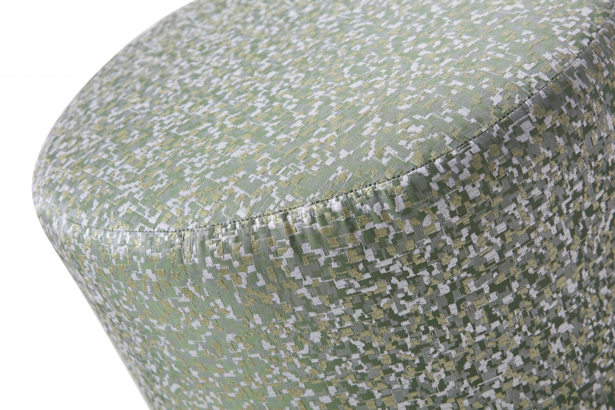 18.5 X 18.5 X 19 Green Fabric Steel Ottoman