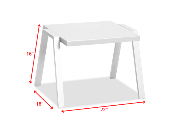 22 X 18 X 16 White Aluminum Side Table