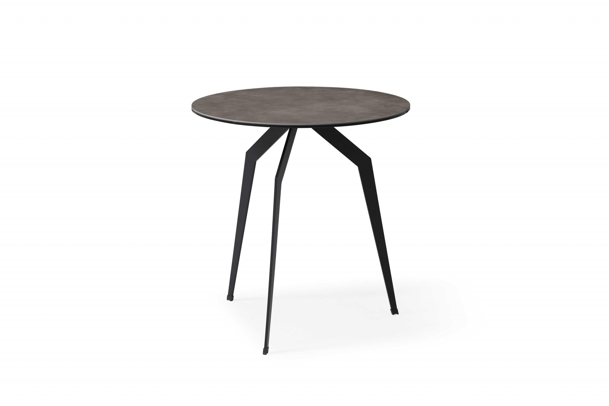 20 X 20 X 20 Black Ceramic Iron Side Table