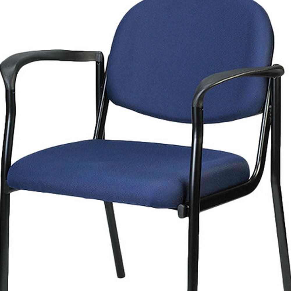 Set of 2 Bright Navy Fabric Guest Arm Chairs