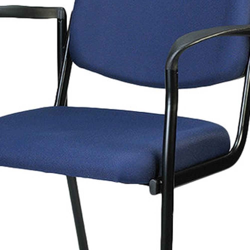 Set of 2 Bright Navy Fabric Guest Arm Chairs