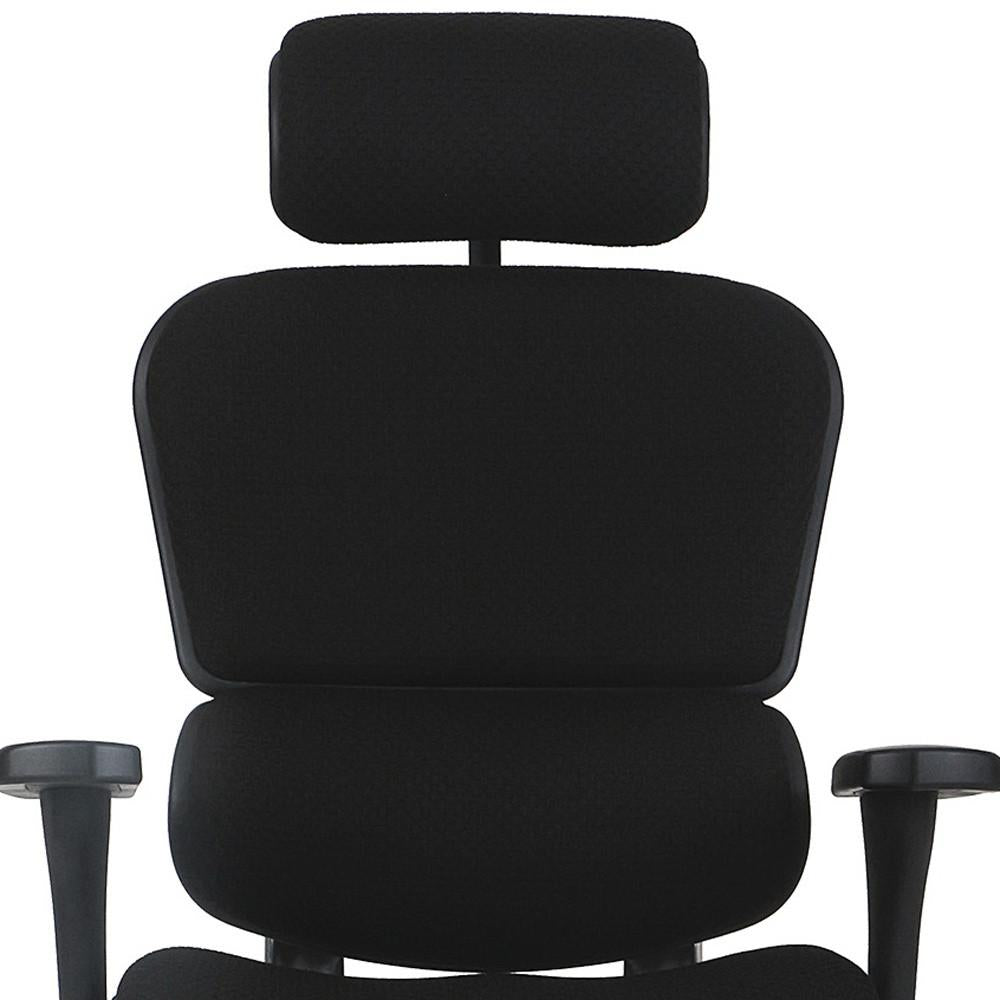 Deluxe Ergonomic Black Leather Executive Office Chair