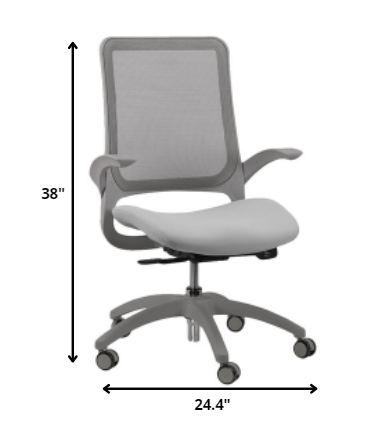 Grey Mesh Ventilated Rolling Office Desk Chair
