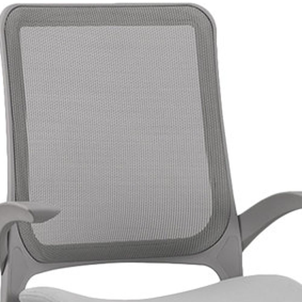 Grey Mesh Ventilated Rolling Office Desk Chair