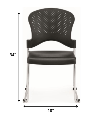 Set of 4 Black Professional Grade Plastic Chairs