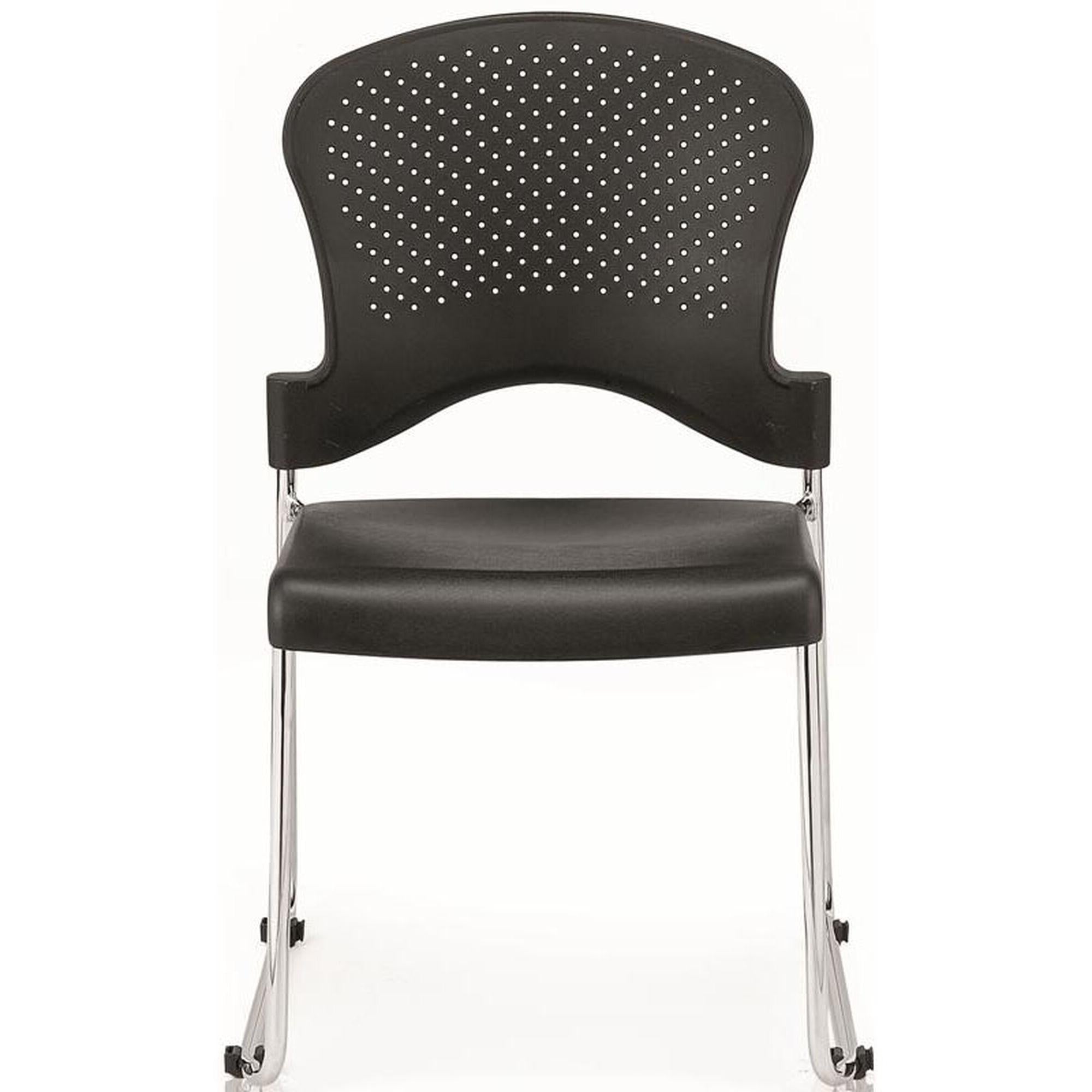 Set of 4 Black Professional Grade Plastic Chairs