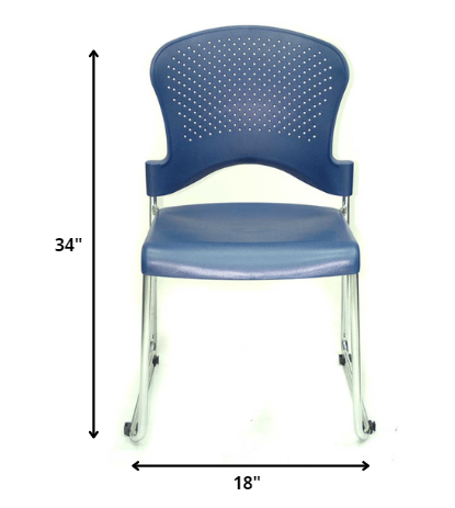 Set of 4 Navy Professional Grade Plastic Chairs