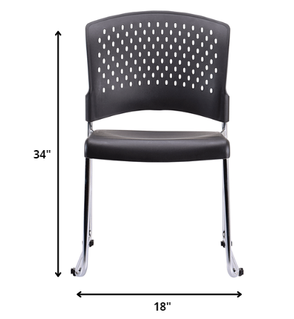 Set of 4 Black Professional Plastic Guest Chairs
