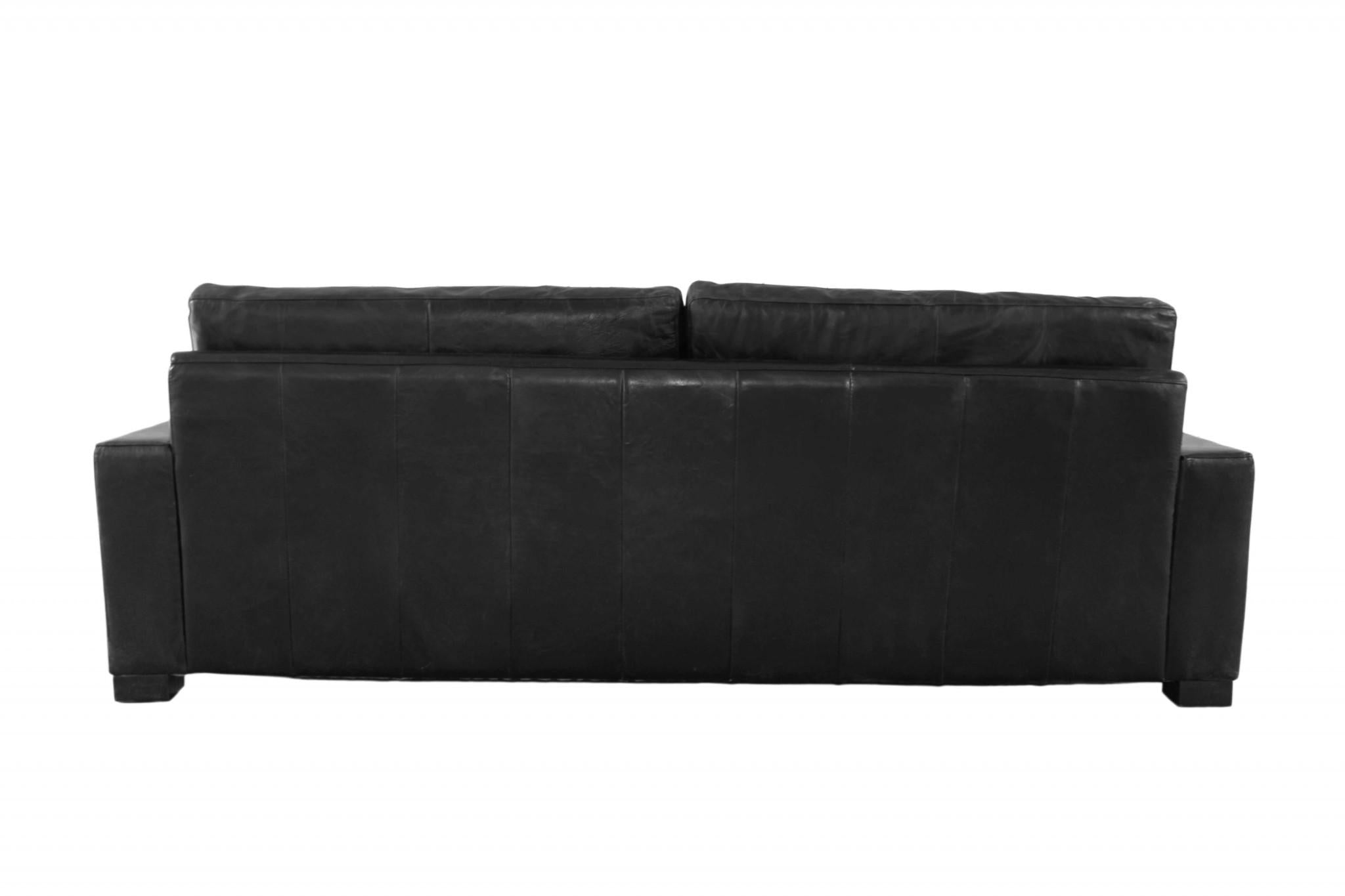 Black Full Classic Sofa 3 Seater