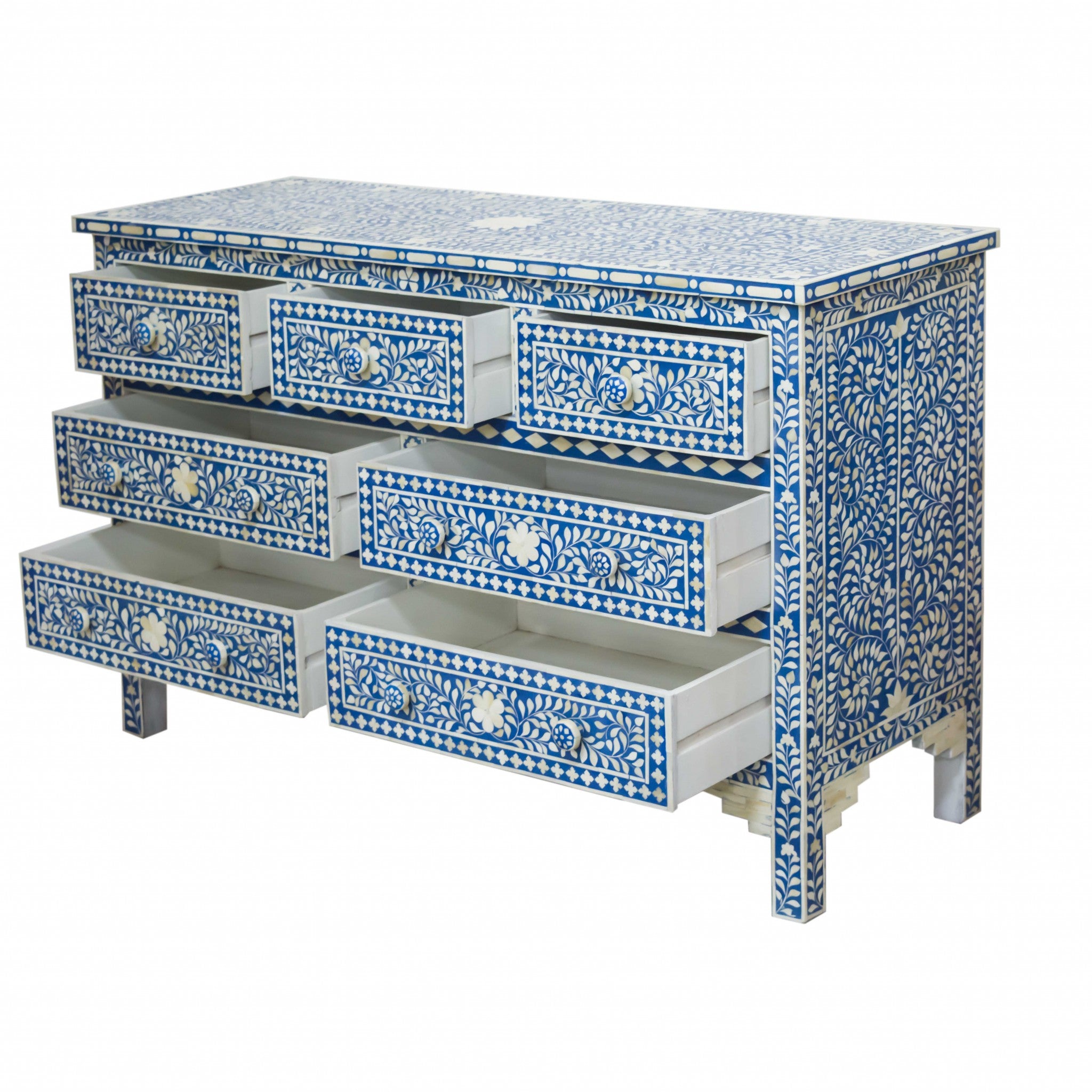 Moroccan Blue and White Bone Buffet or Dresser Default Title