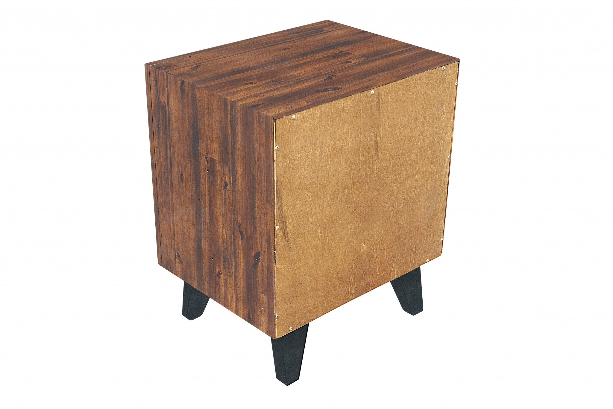 Natural Blackened Acacia Wood Nightstand