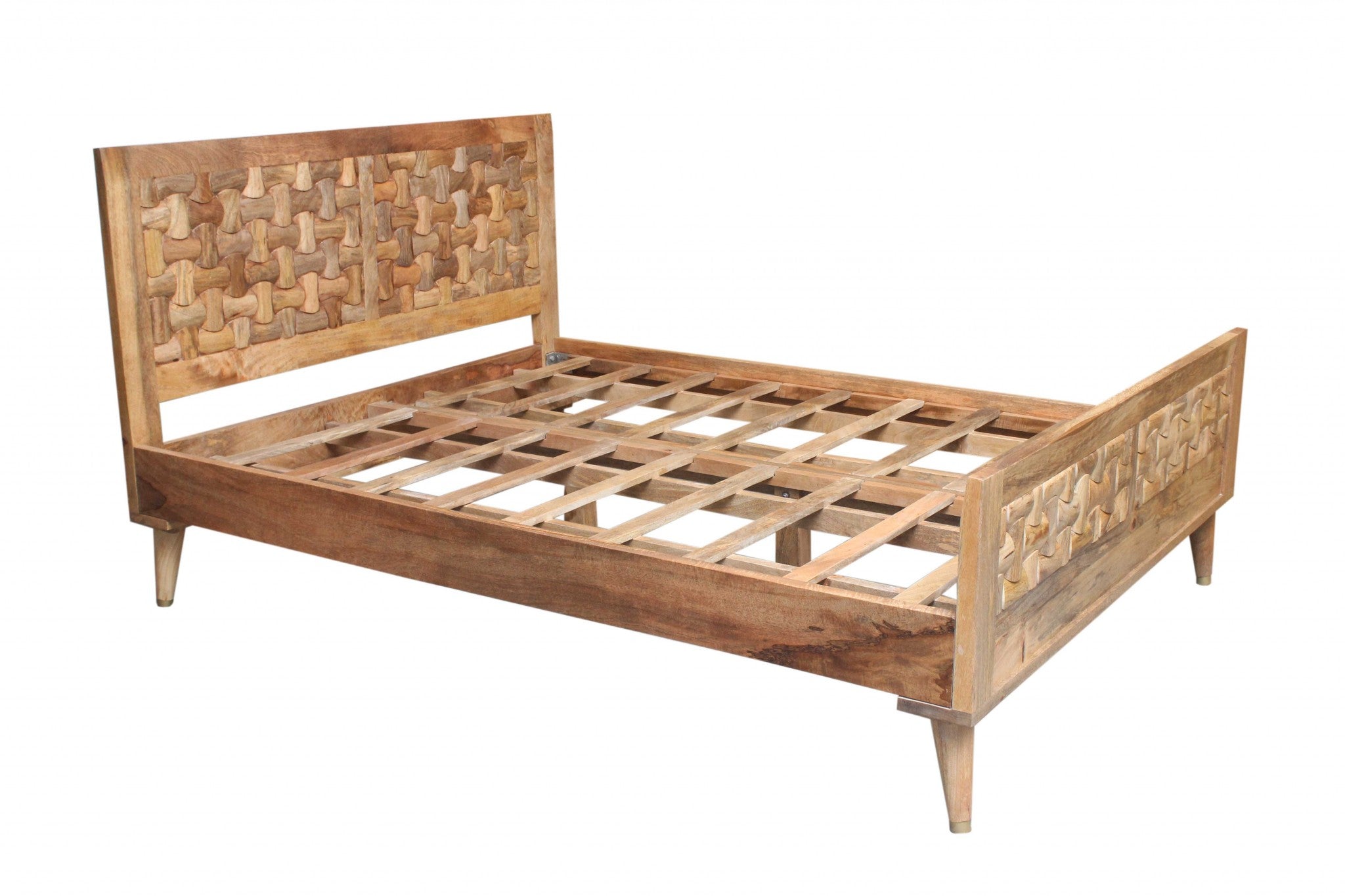 Honey Wood Queen Size Bed Default Title