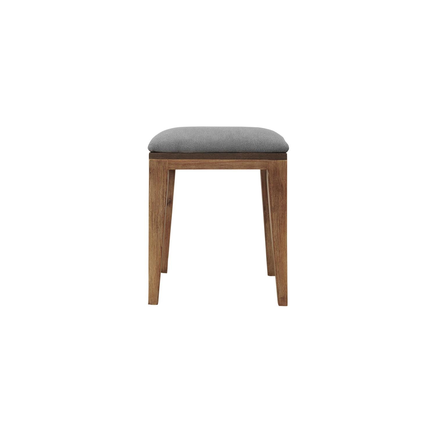 Gray and Natural Acacia Wood Stool