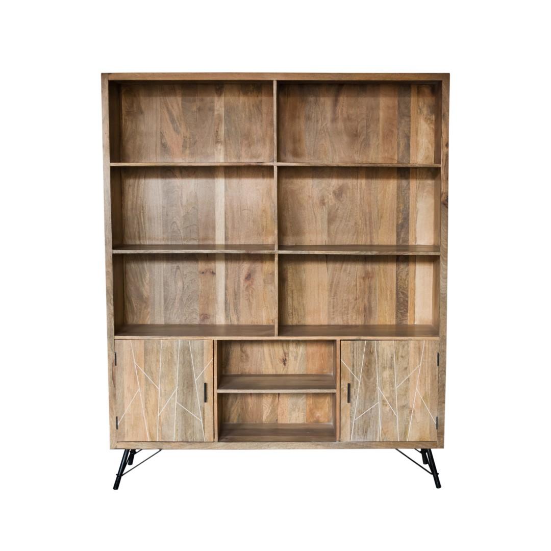 Natural Tones Iron Wood Large Bookshelf