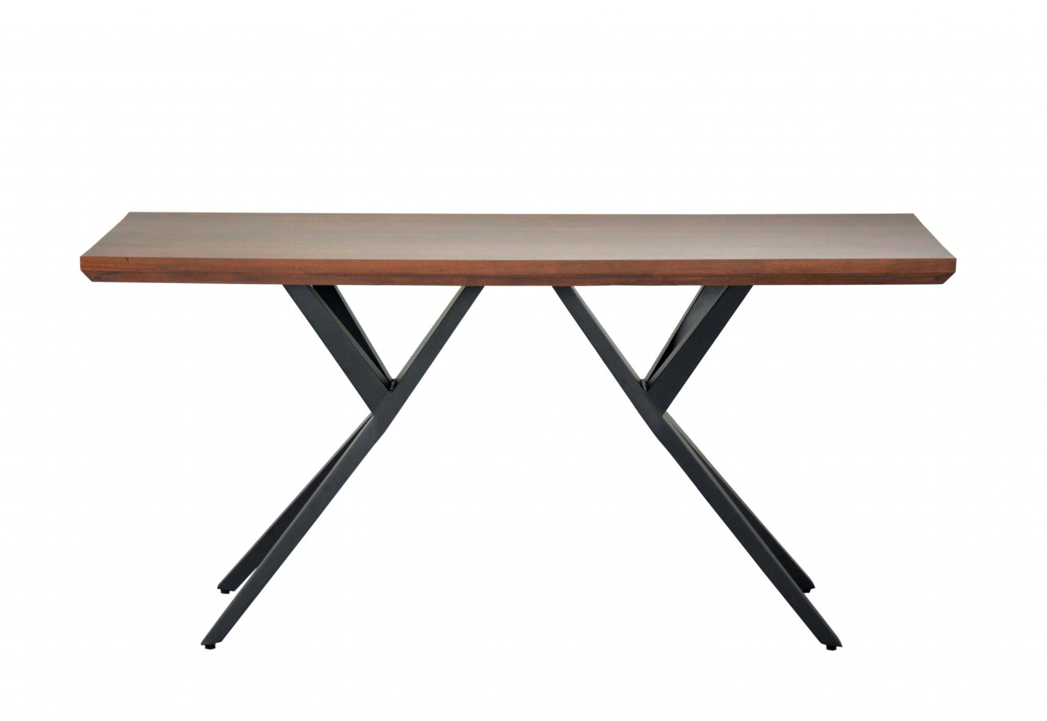 Brown Black Wood Metal Console