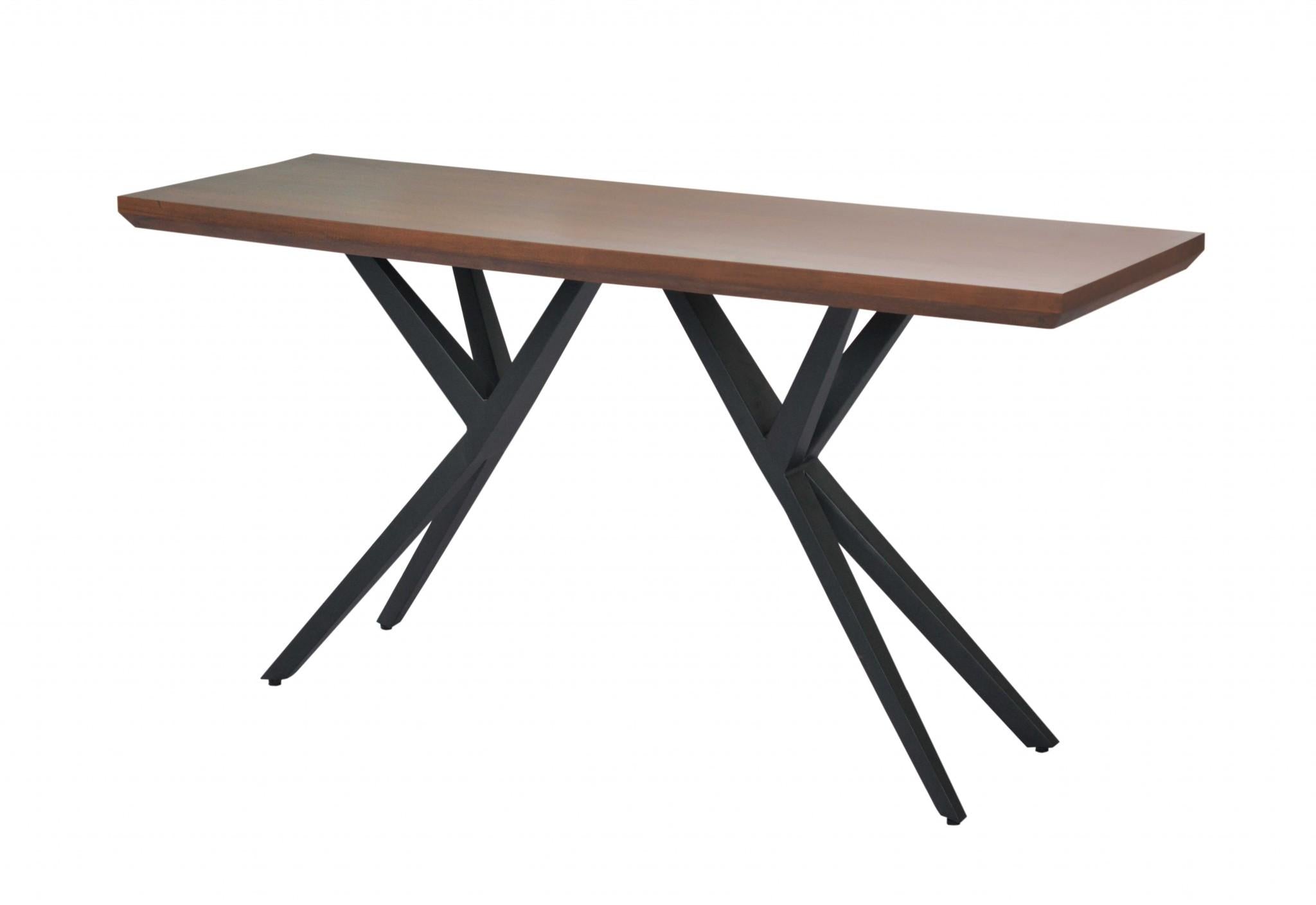 Brown Black Wood Metal Console