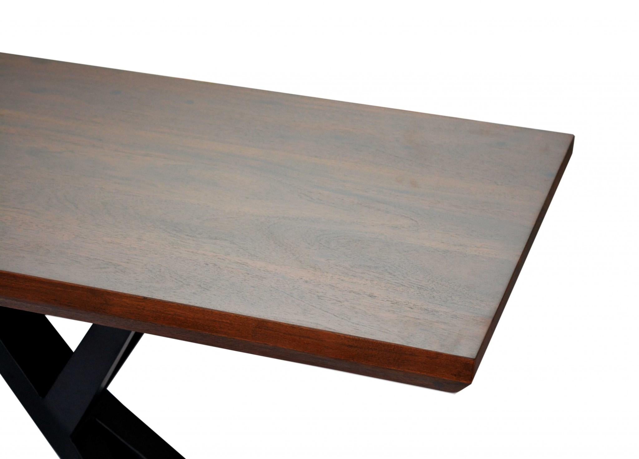 Brown Black Wood Metal Console