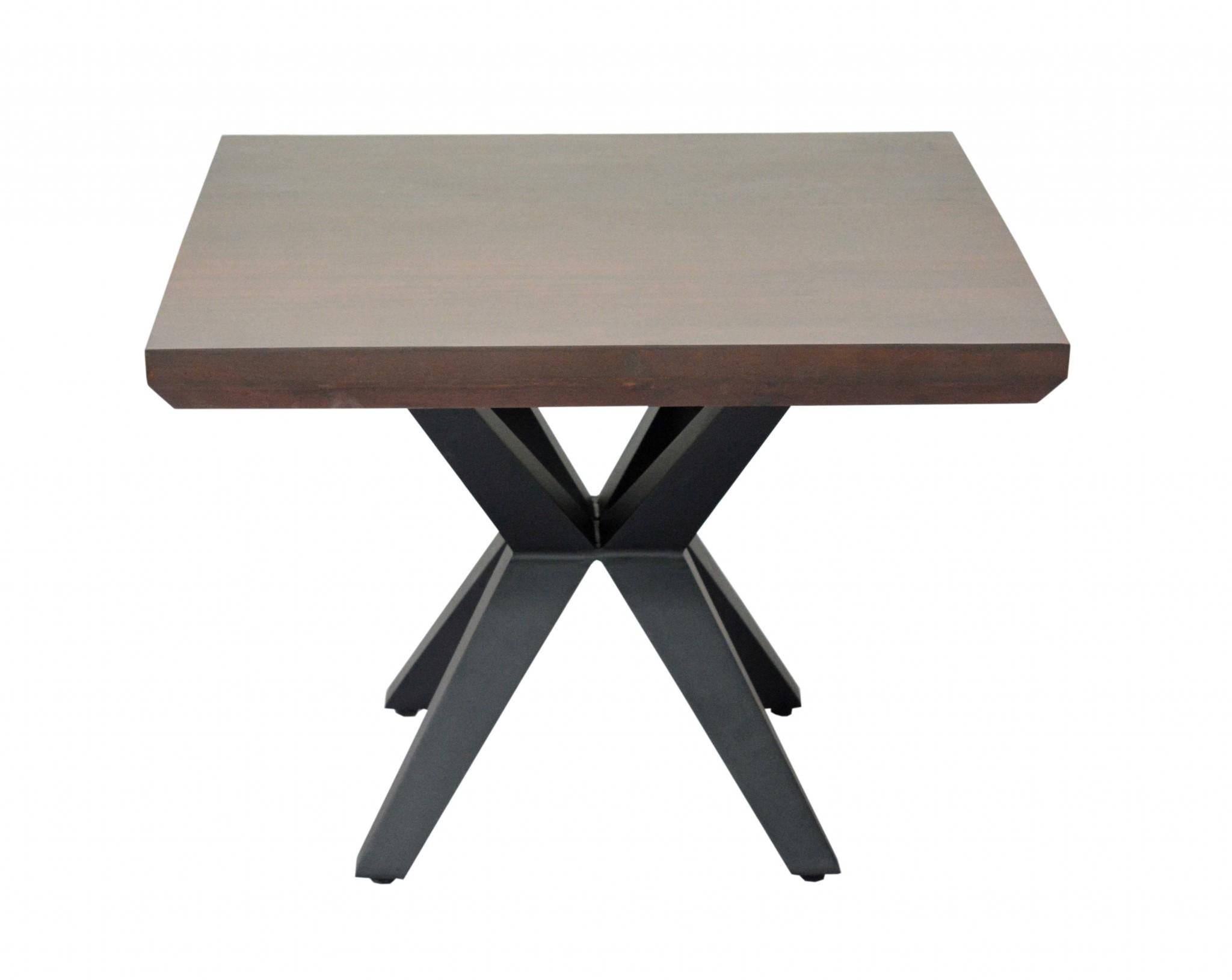 Contemporary Dark Acacia Black Inverted Frame End or Side table