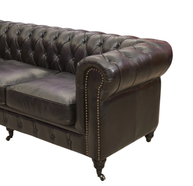 Black Classic Sofa 4 Places