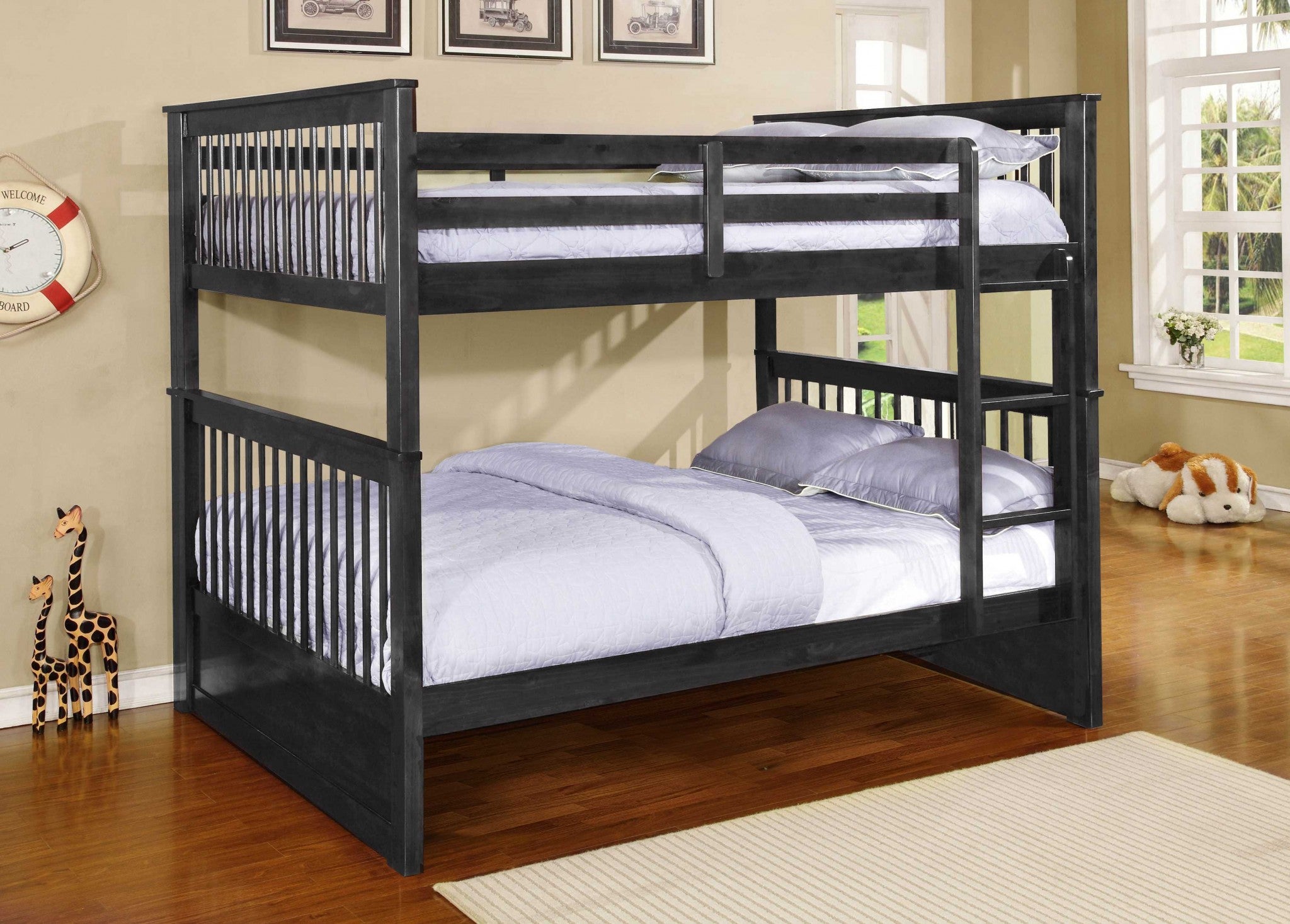 Classic Charcoal Finish Full over Full Bunk Bed