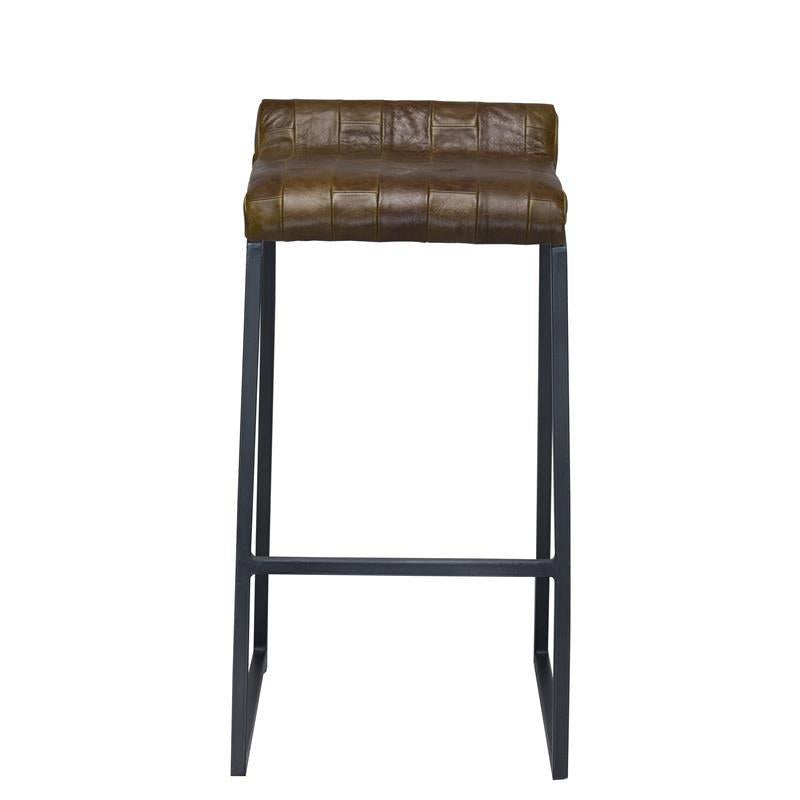 Modern Swatches Brown Leather Counter Stool