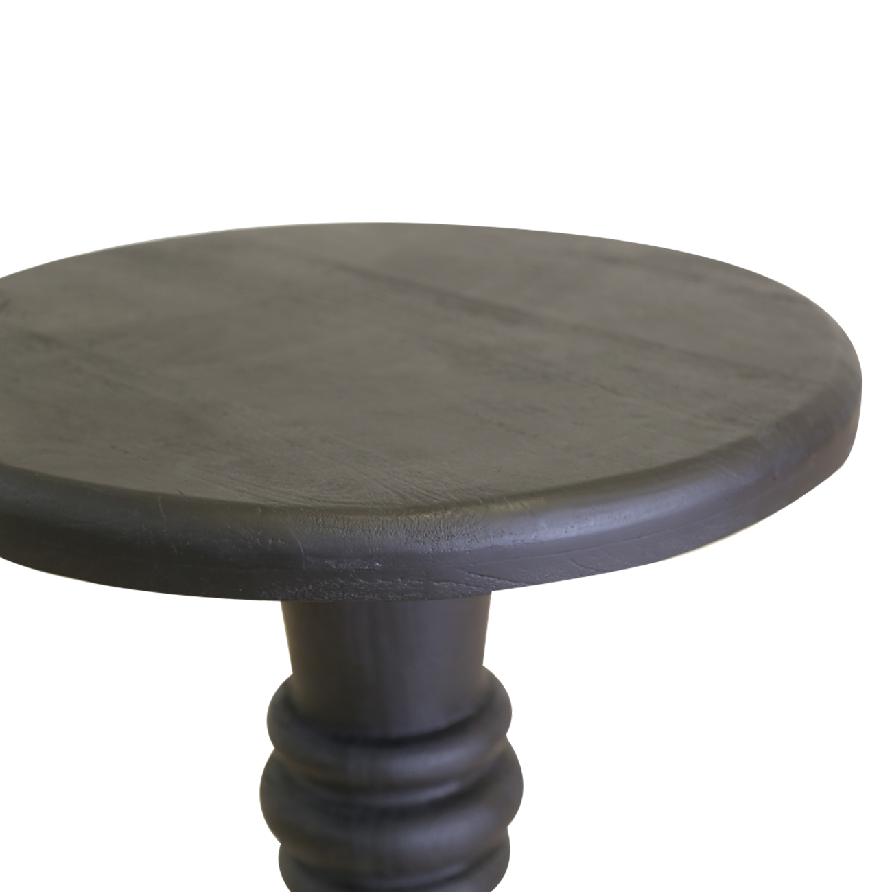 Rustic Black Pedestal End Table