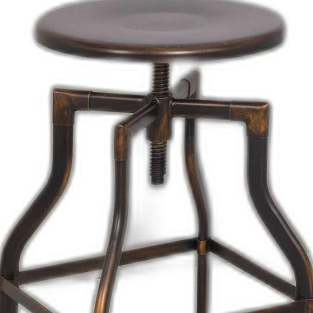 Antique Copper Metal Adjustable Stool