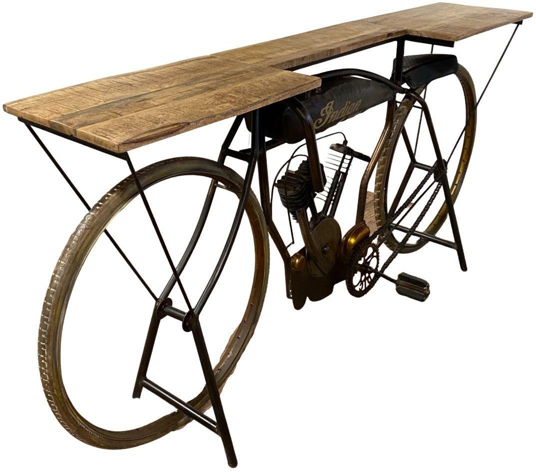 Brown Metal Mango Wood Iconic Vintage Cycle Table