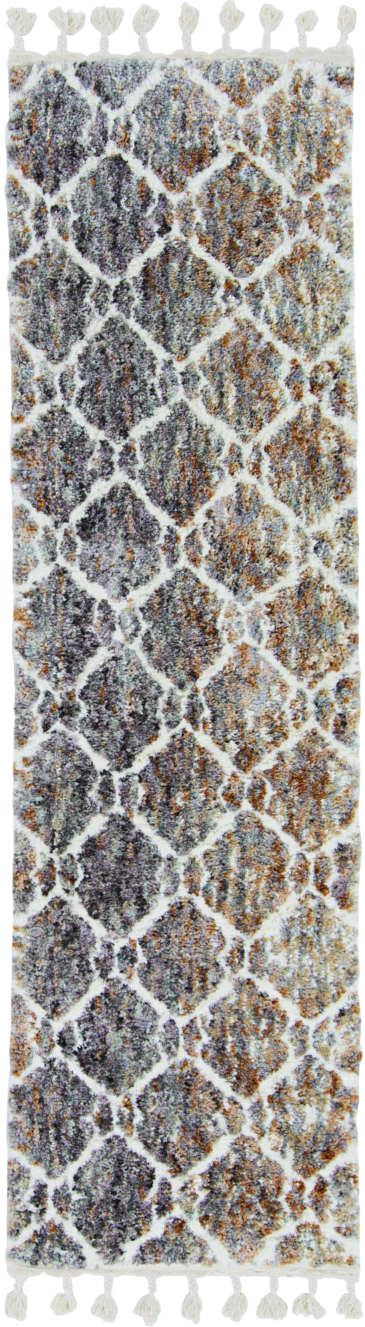 3'x5' Grey Sand Machine Woven Space Dyed Ogee Indoor Area Rug