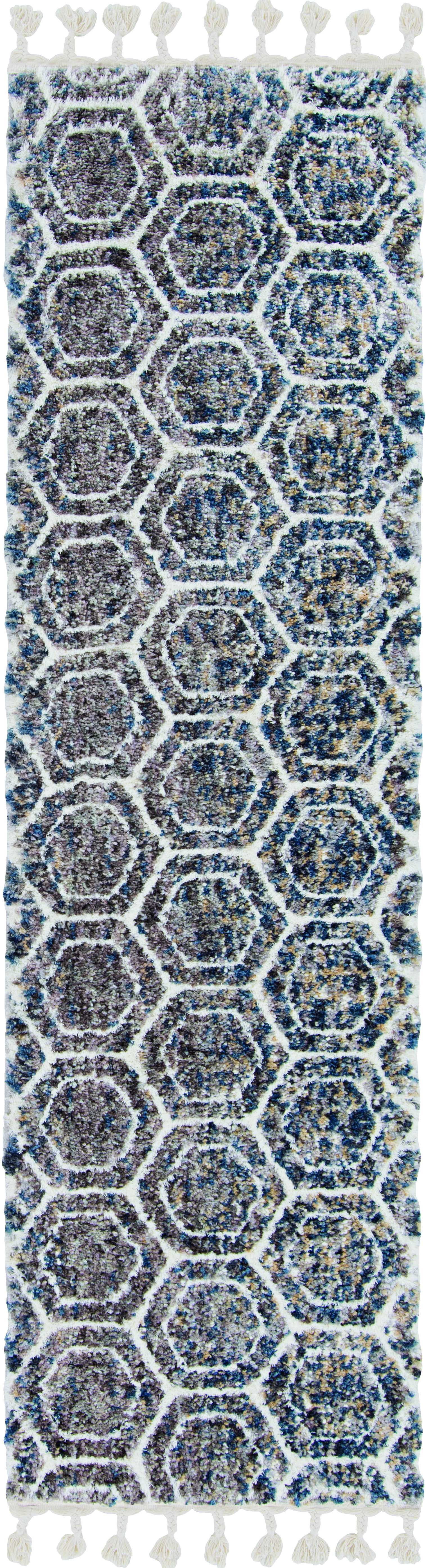 94 X 126 X 1 Grey or  Teal Polyester Rug