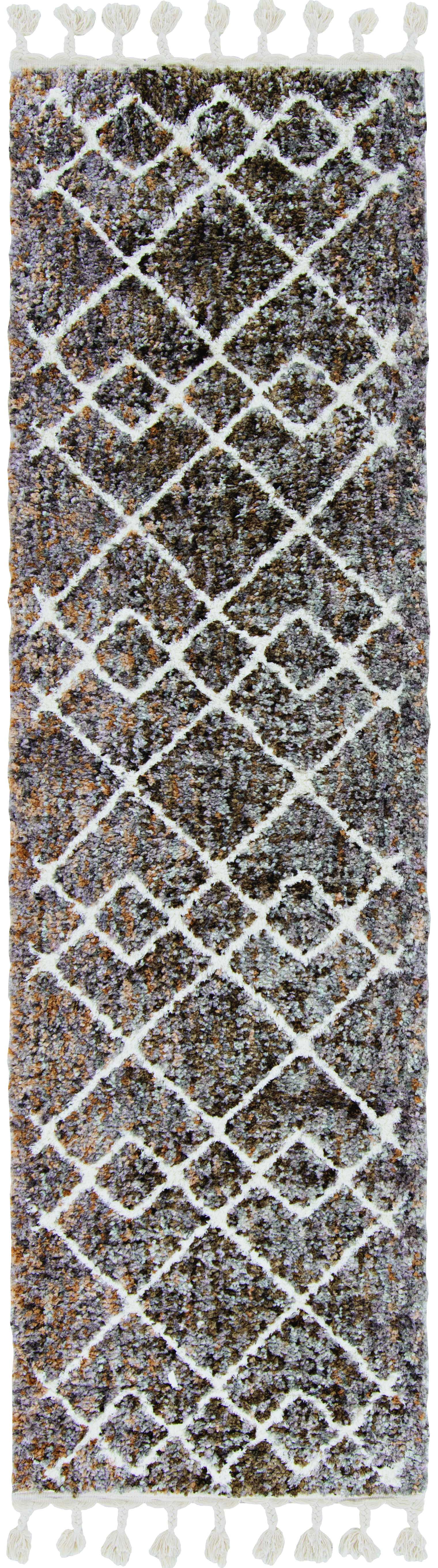 5' x 8' Mocha Geometric Abstract Diamonds Indoor Area Rug