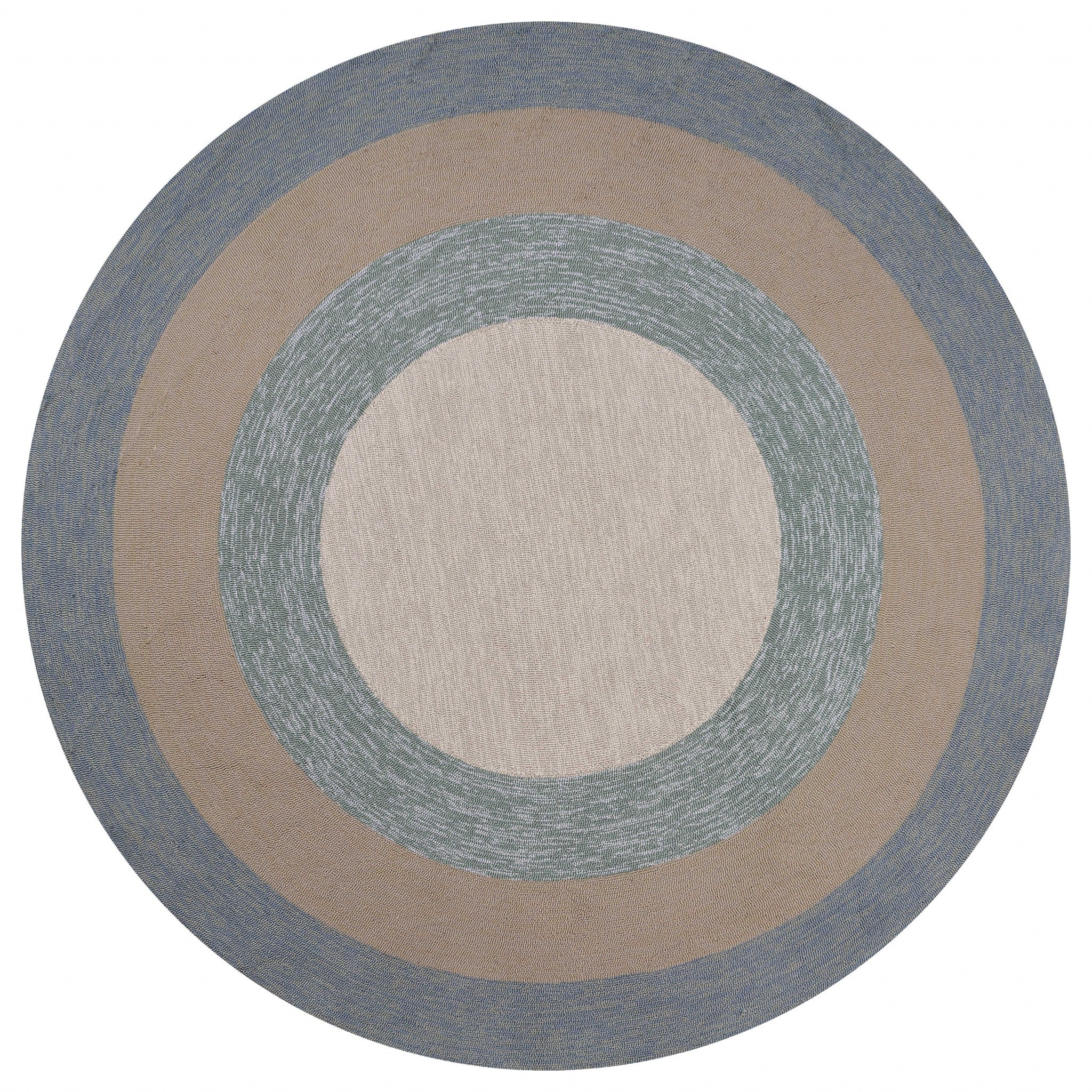 60 X 90 Ivory  Blue Polyester Rug