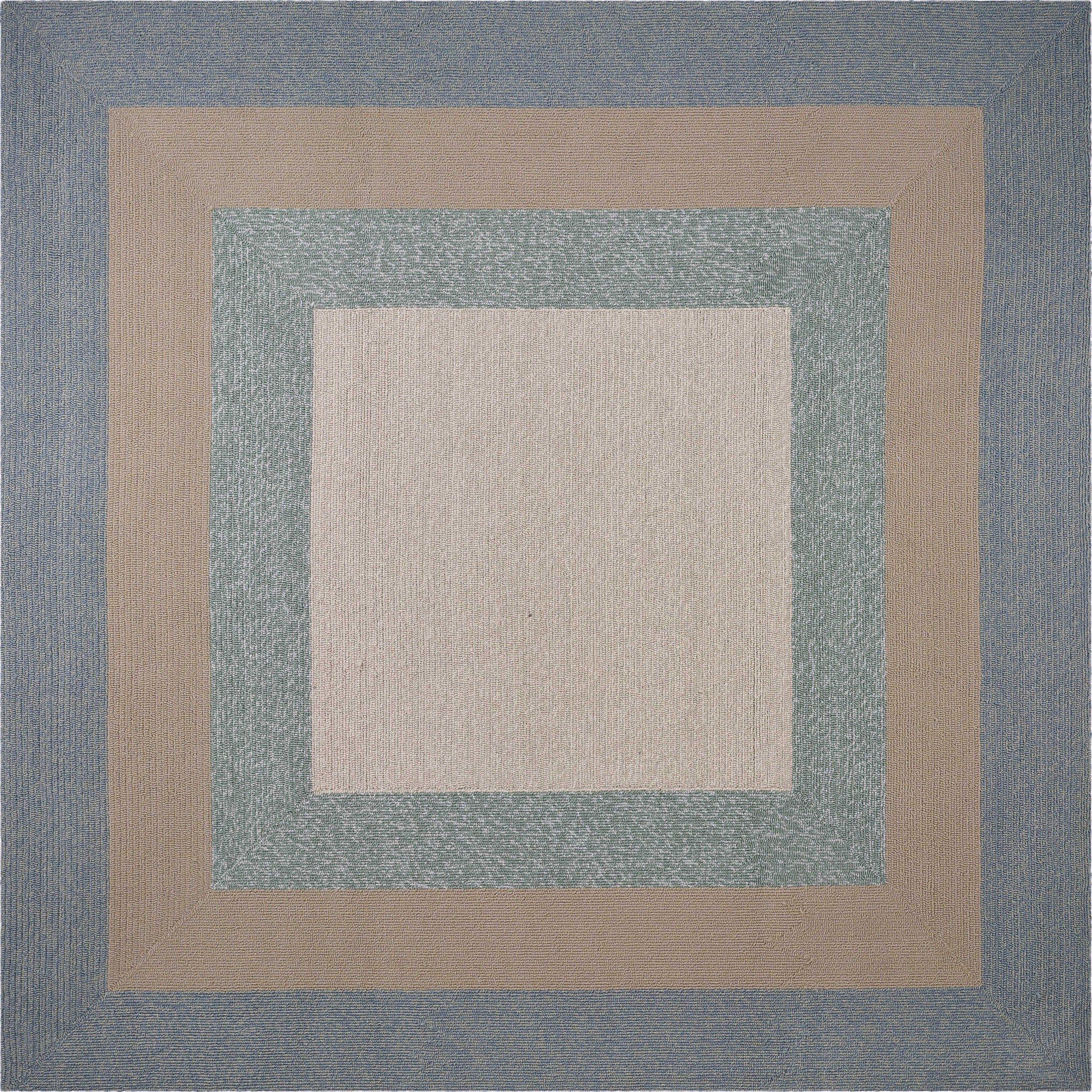 60 X 90 Ivory  Blue Polyester Rug