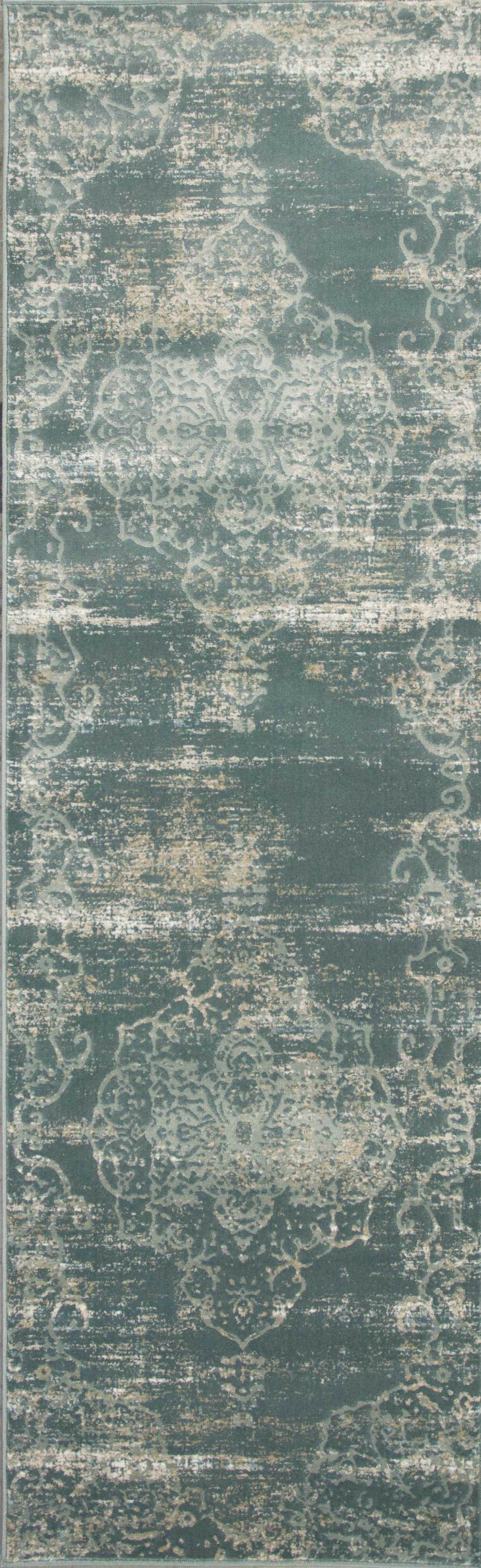 7' X 10' Light Grey Medallion Area Rug