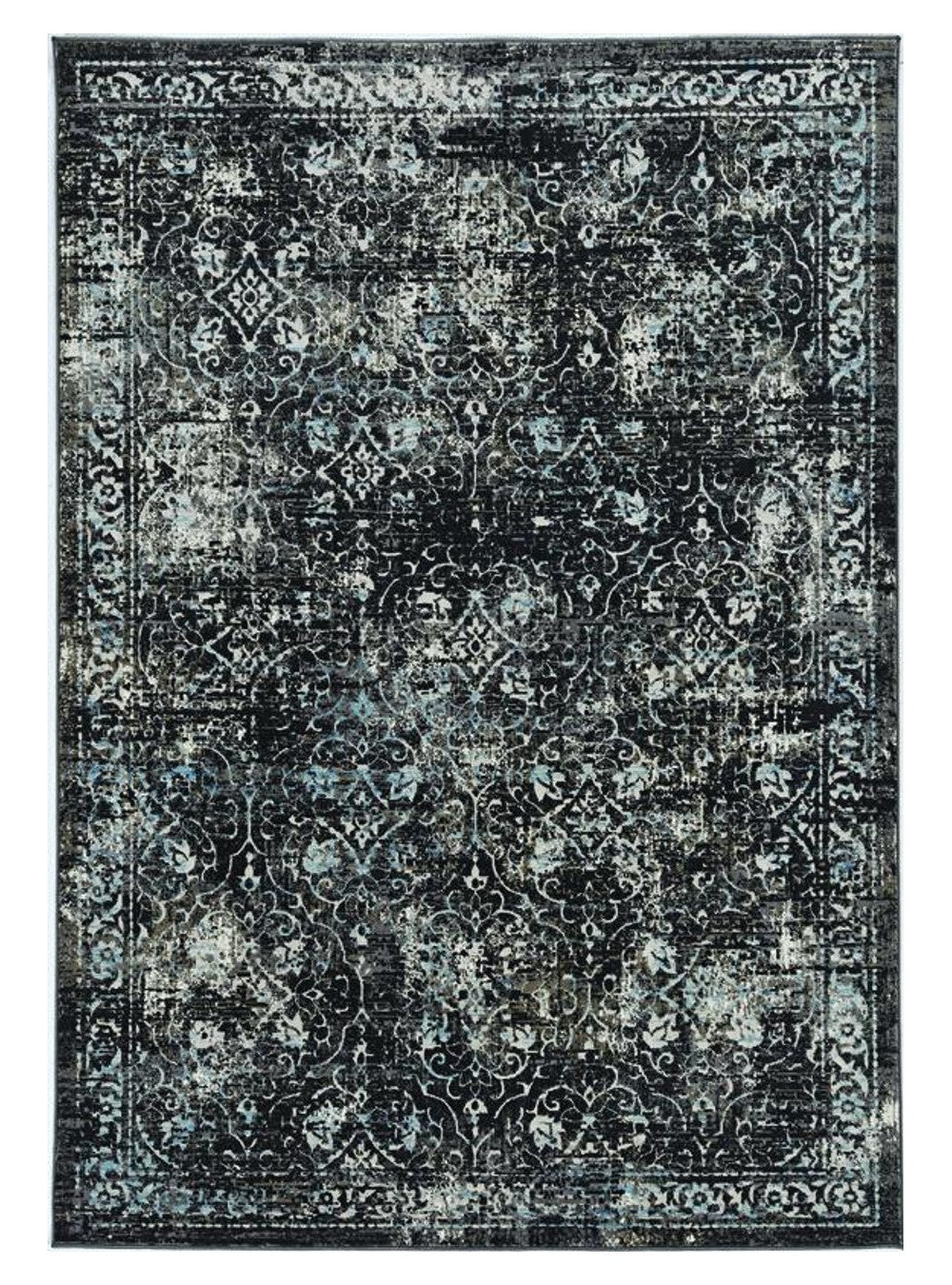 7' X 10' Black Grey Diamond Area Rug Default Title