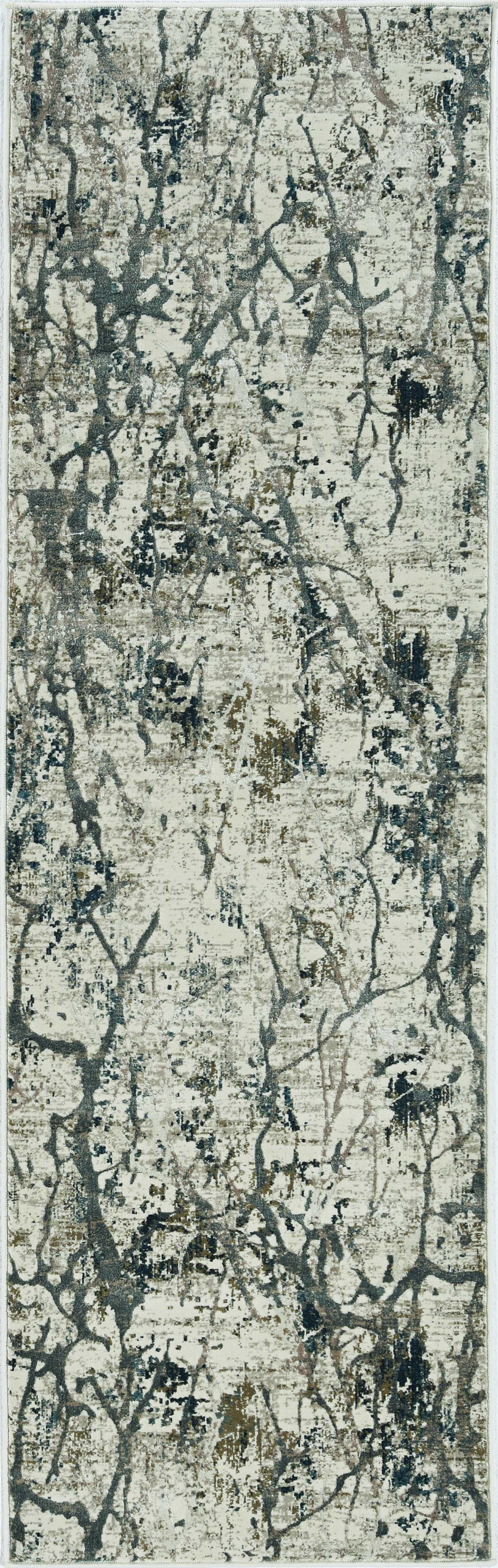 7'x10' Ivory Mist Machine Woven Abstract Splatter Indoor Area Rug Default Title
