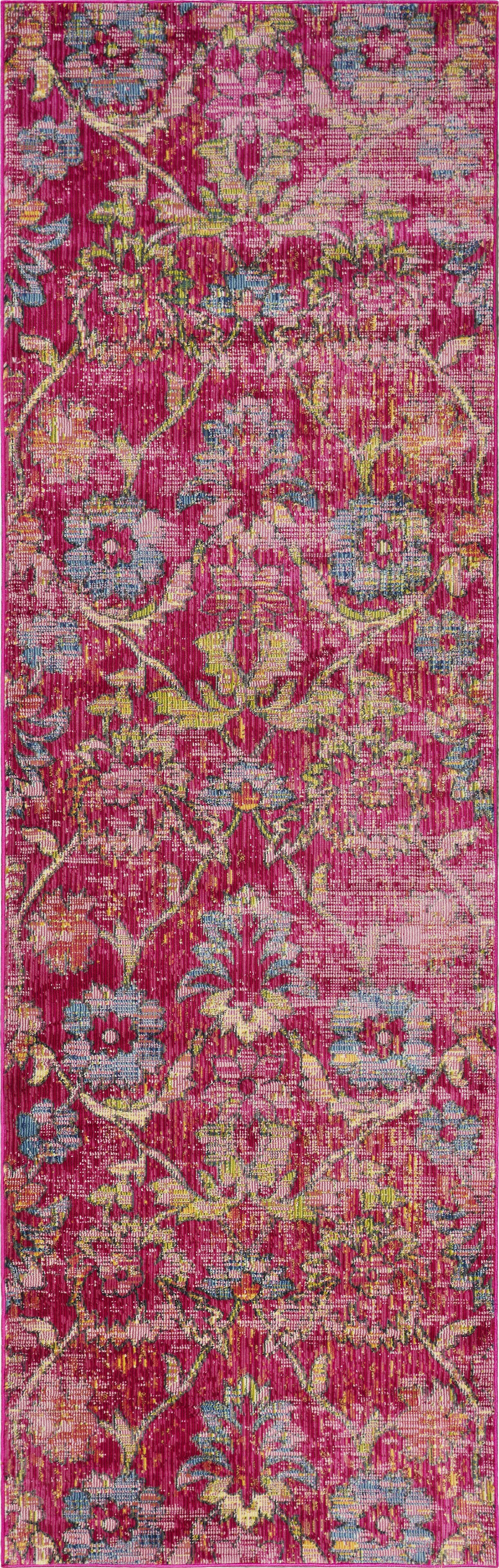 94 X 134 Pink Polypropylene Rug