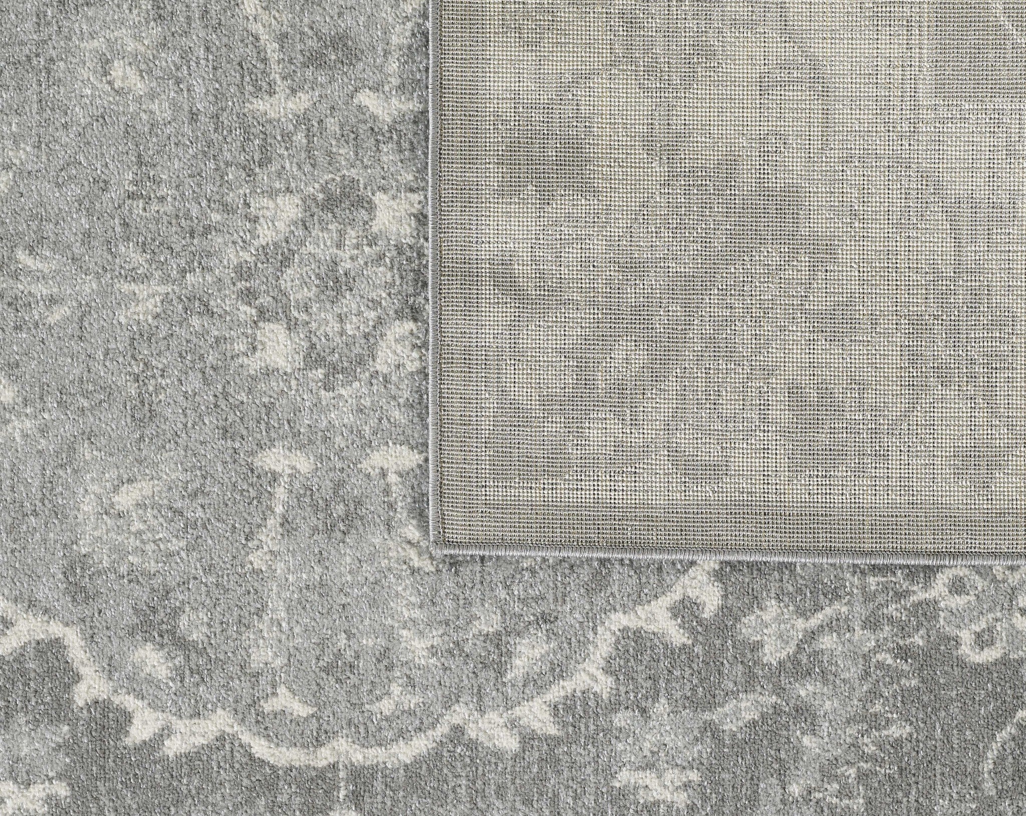 9'x12' Grey Distressed Floral Medallion Area Rug