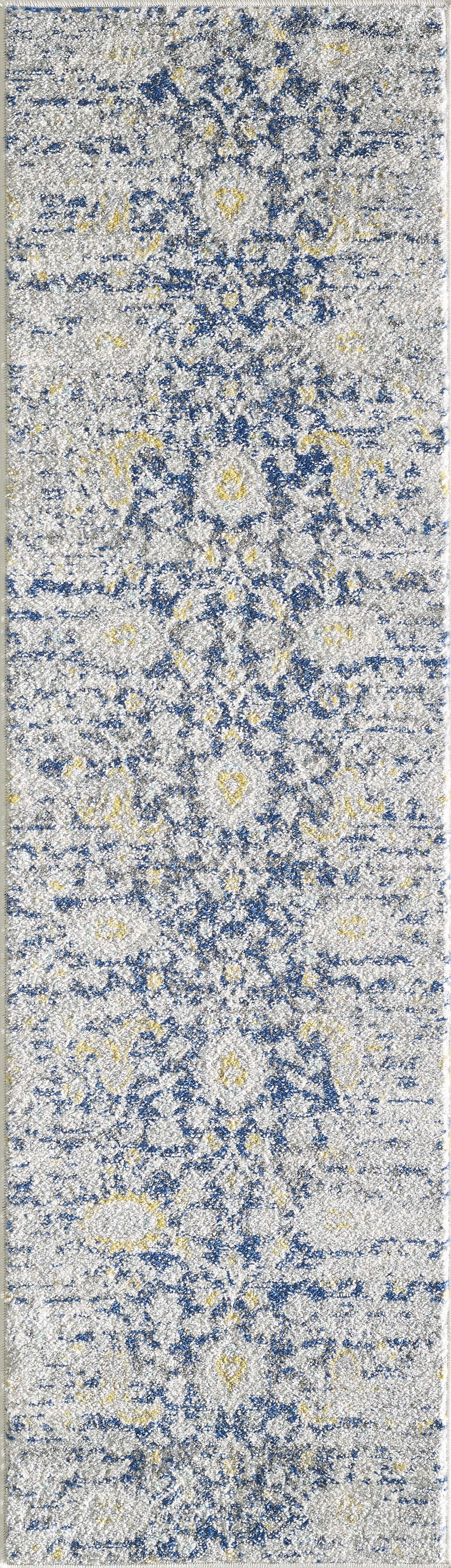 5' x 7' Blue or Grey Floral Vine Area Rug
