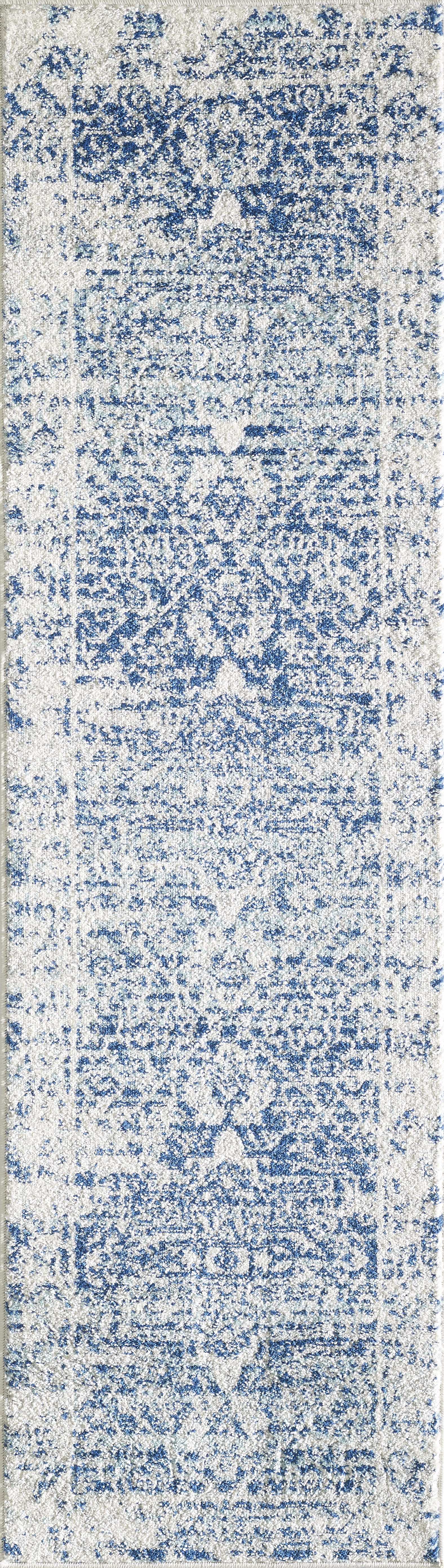 5' x 7' Ivory or Blue Medallion Area Rug