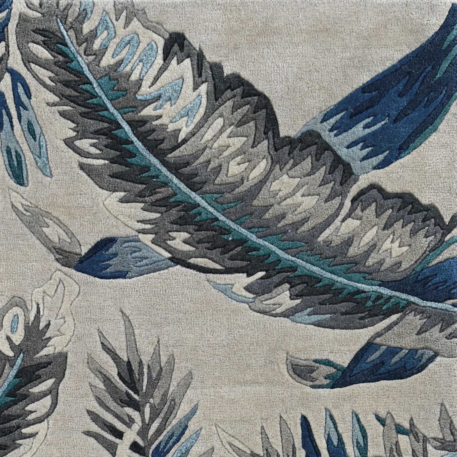 96 X 126 Grey or  Blue Wool Rug