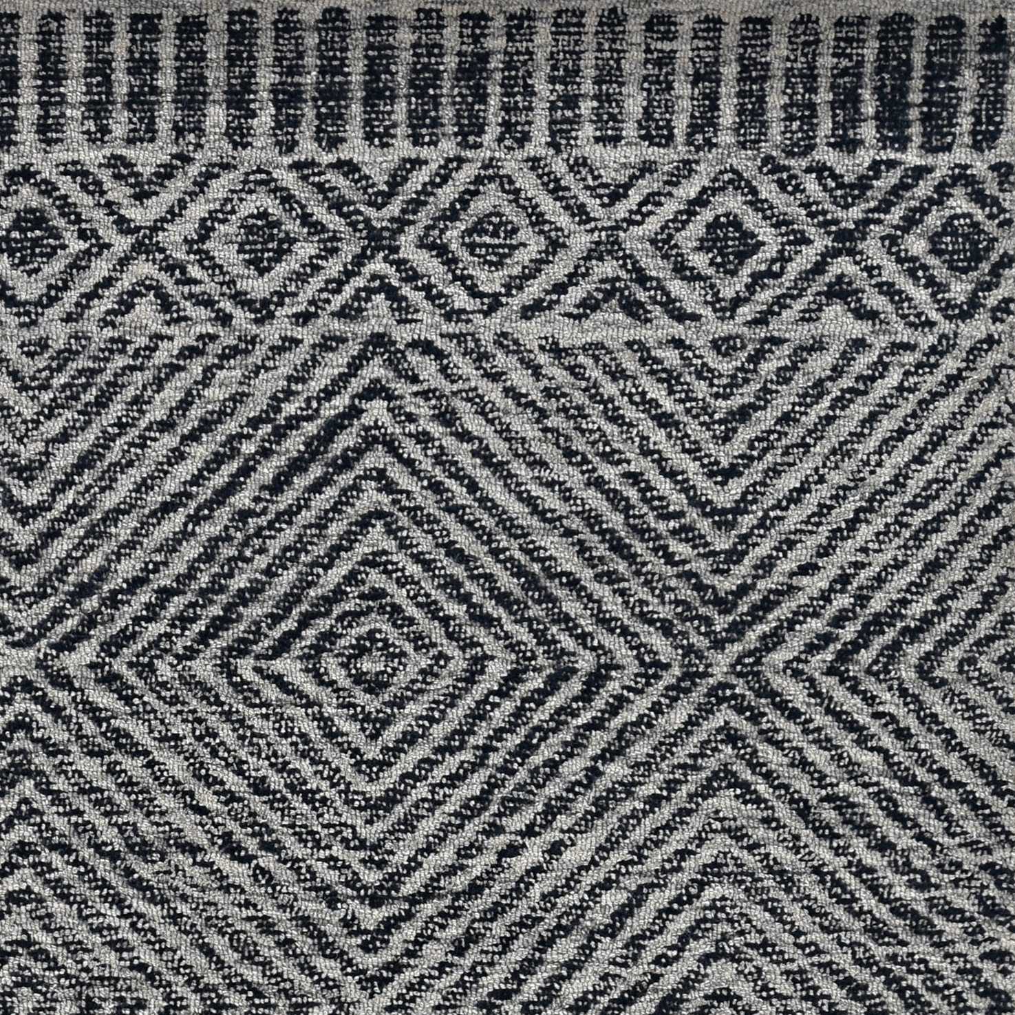 96 X 132 Grey or  Black Wool Rug